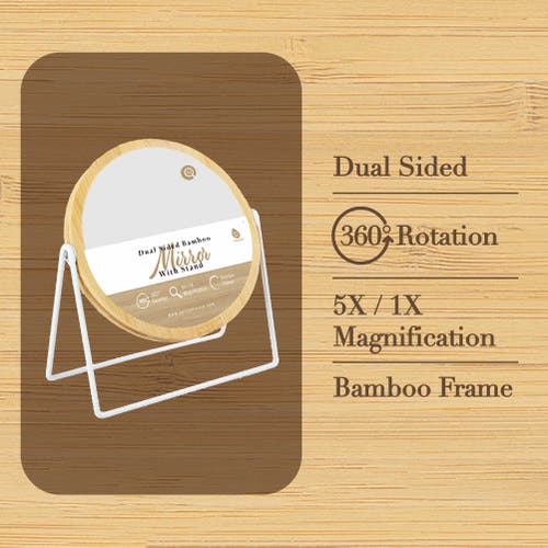 Pursonic Dual-side Mirror With Seamless 360° Rotation In Ivory