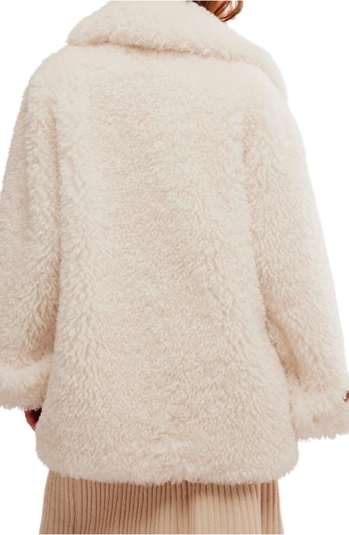 Shop Free People Sophie Faux Fur Peacoat In Blanc De Blanc