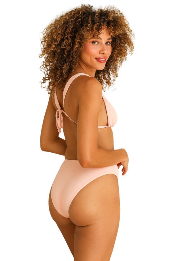 Dippin Daisys Seashore High Waist Cheeky Bikini Bottom In Sunset Pink