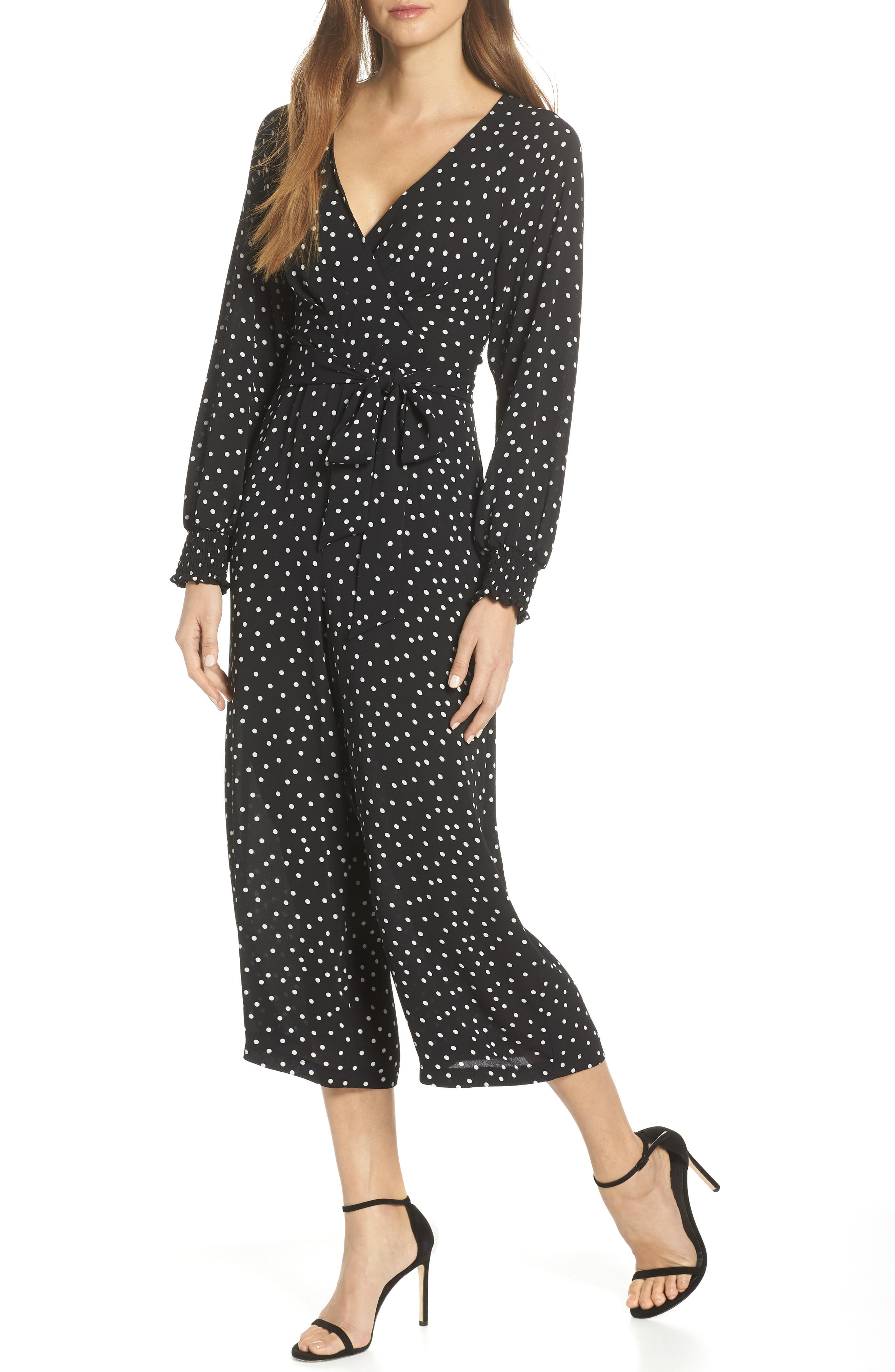 eliza j faux wrap jumpsuit