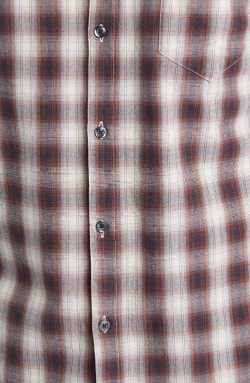 Billy Reid Tuscumbia Shadow Plaid Regular Fit Cotton Button-up Shirt In Natural/brown Multi