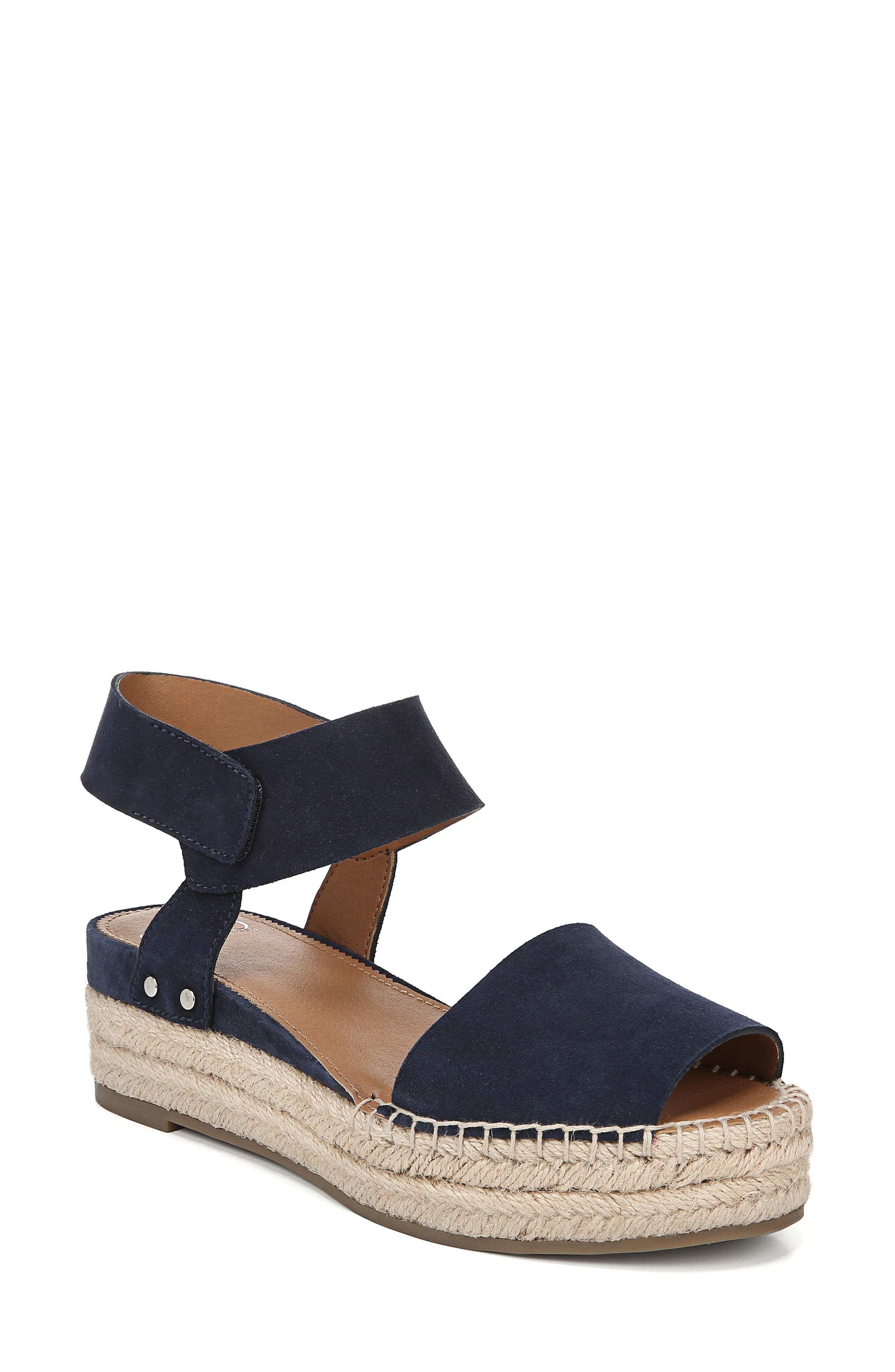 Sarto By Franco Sarto Oak Platform Wedge Espadrille- Blue