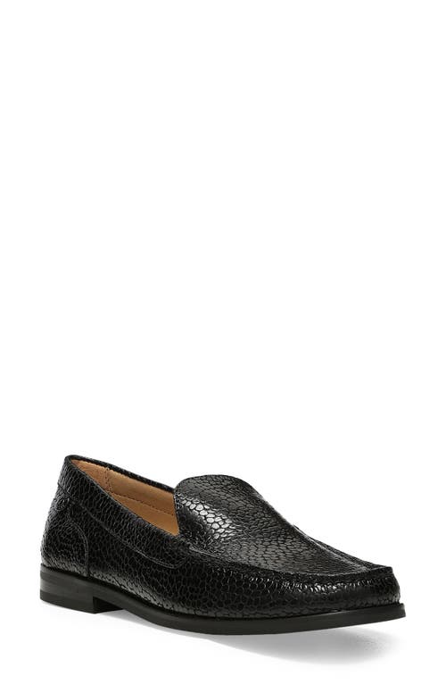 Tacie Reptile Embossed Leather Loafer in Black