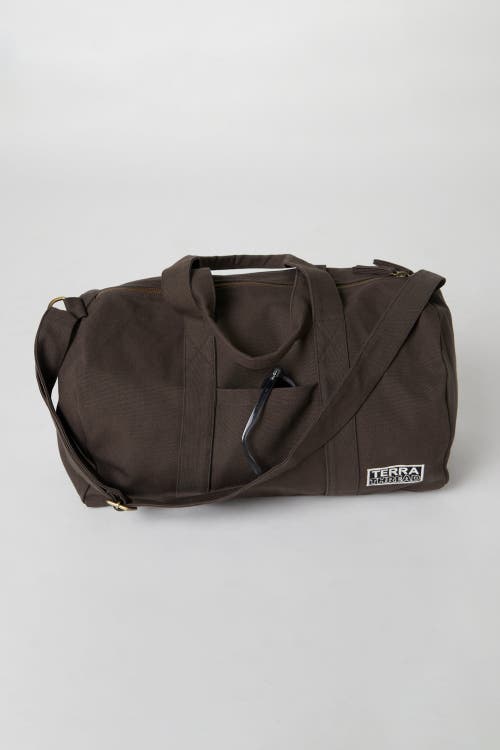 Shop Terra Thread Organic Cotton Gym Bag In Chestnut Brown