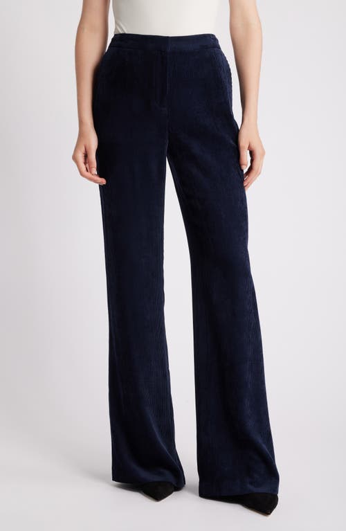 Shop Kobi Halperin Soft Corduroy Straight Leg Pants In Navy
