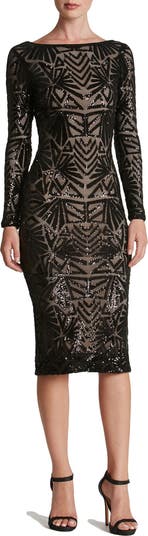 Emery art deco sales sequin midi dress