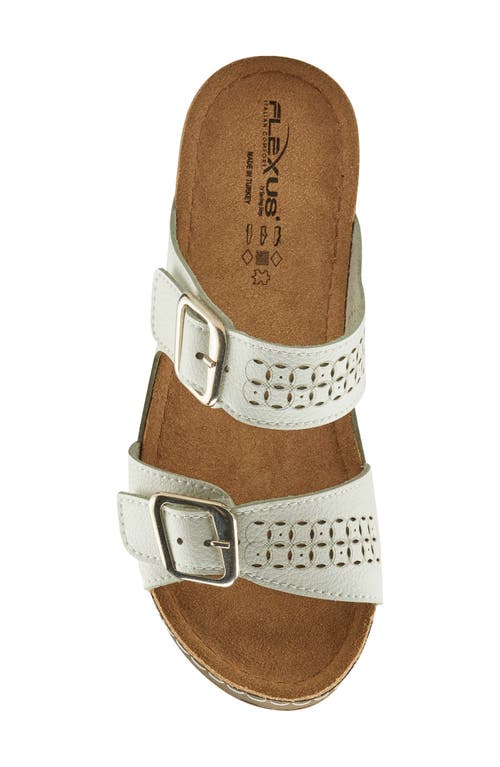 Flexus By Spring Step Thrume Wedge Sandal In White