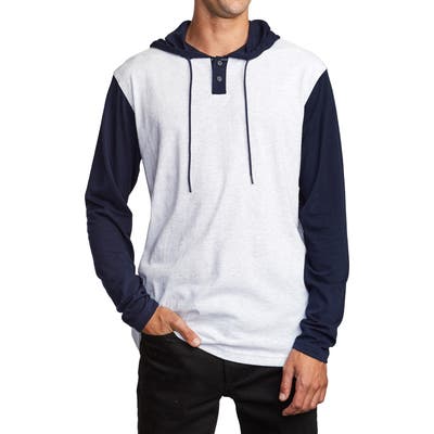 Rvca Pick Up Hooded Henley Sweatshirt