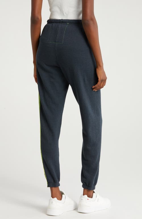 Shop Aviator Nation Stripe Sweatpants In Charcoal/pink Green