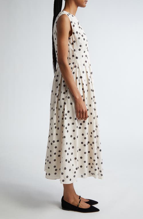 Shop Max Mara Carol Polka Dot Sleeveless Dress In Ecru