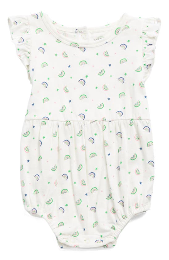 Harper Canyon Babies' Playtime Romper In Ivory Egret Rainbow Stars