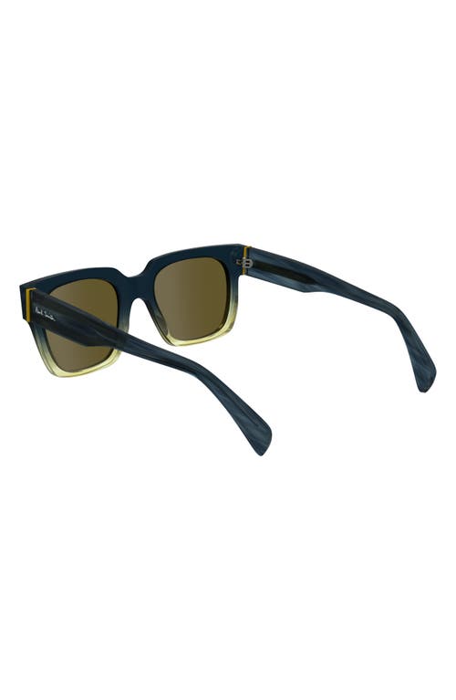 Paul Smith Kenley 52mm Rectangular Sunglasses In Petrol/sand