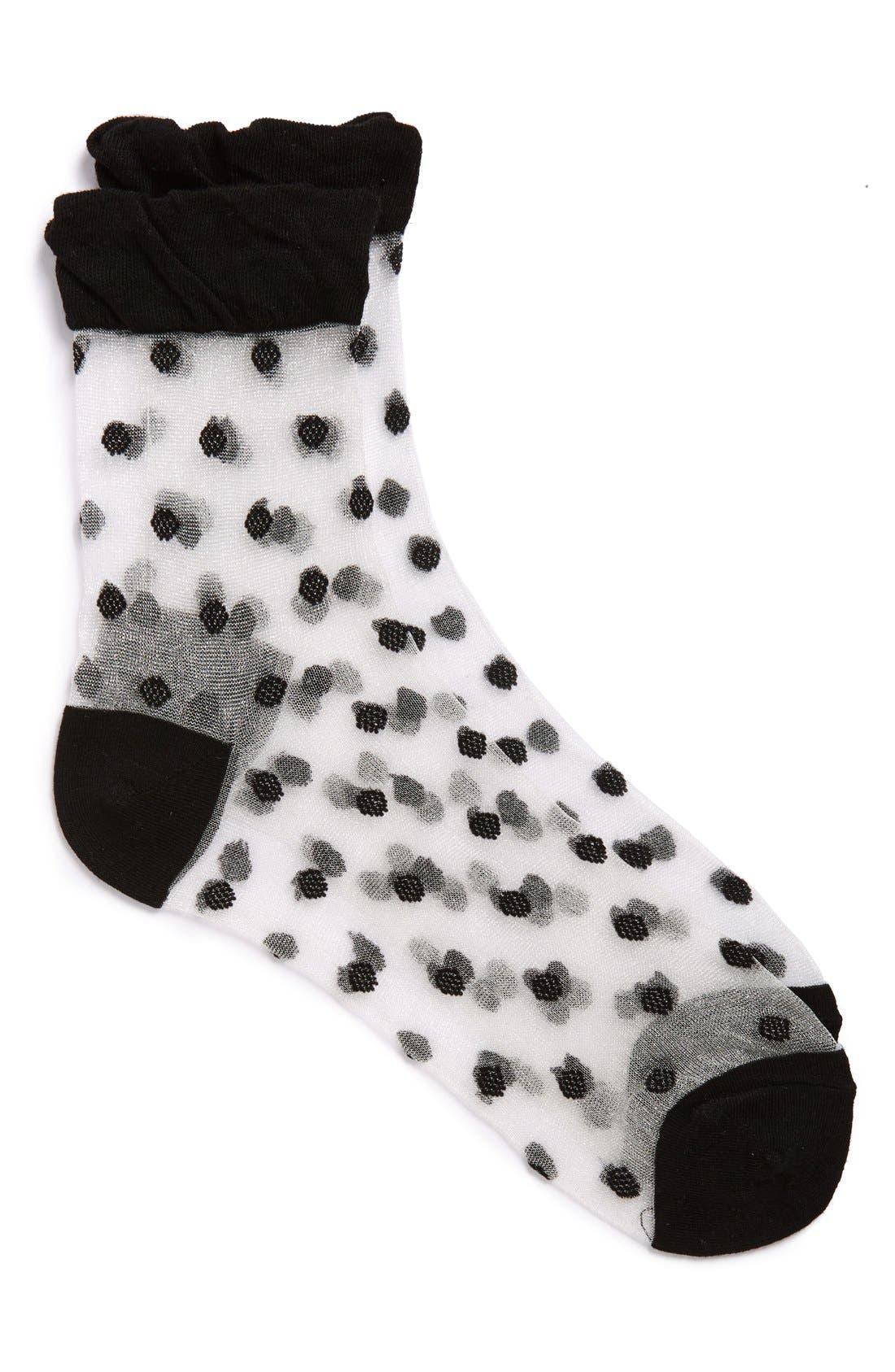 Girly Sheer Polka Dot Ankle Sock Nordstrom