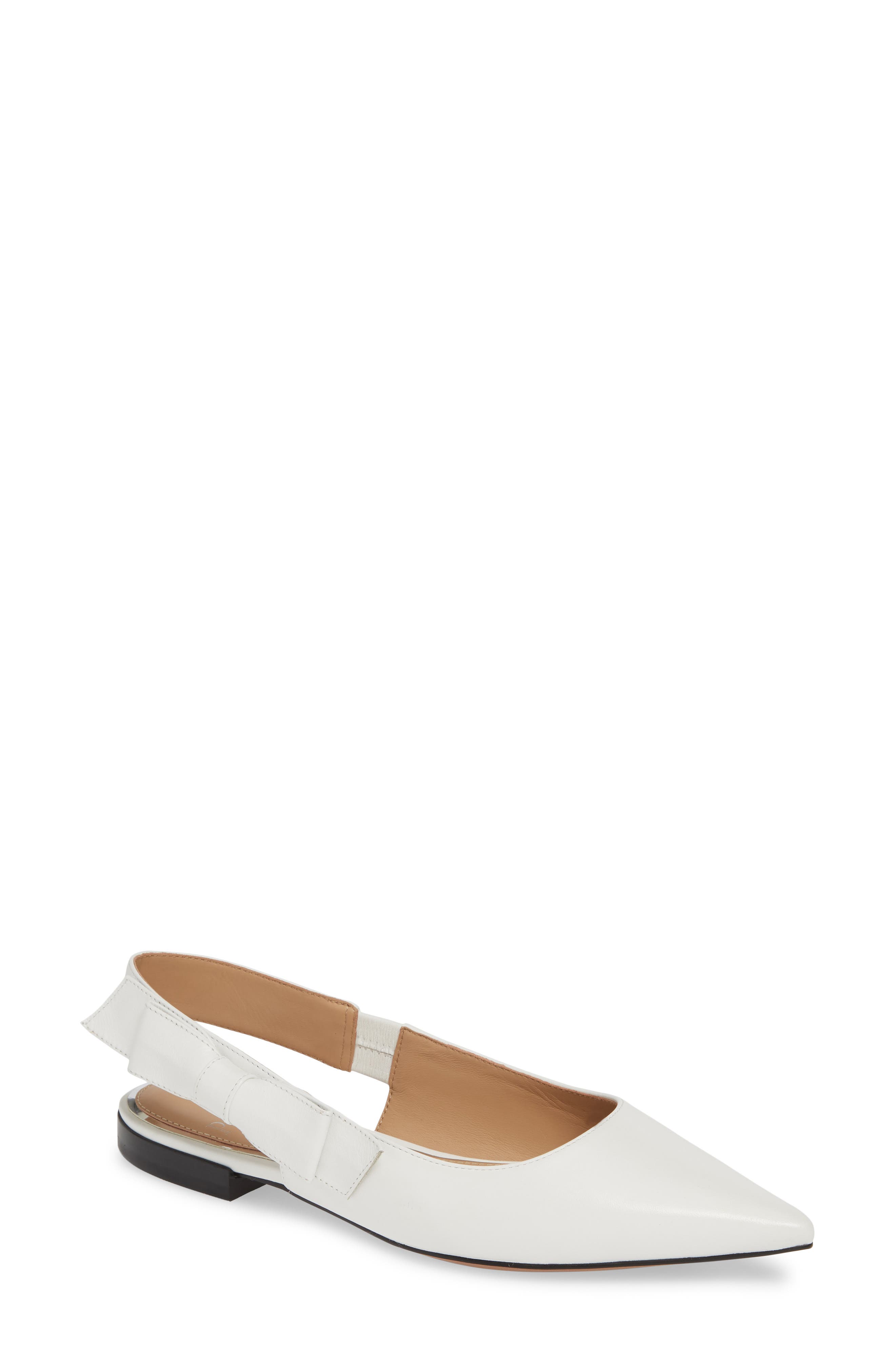 Linea Paolo Darcy Bow Slingback Flat- White