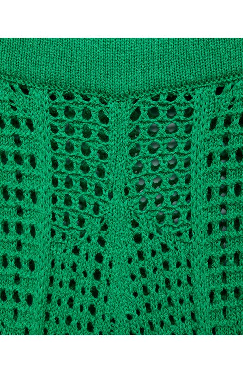 Mango Open Stitch Knit Cover-up Pants In Green