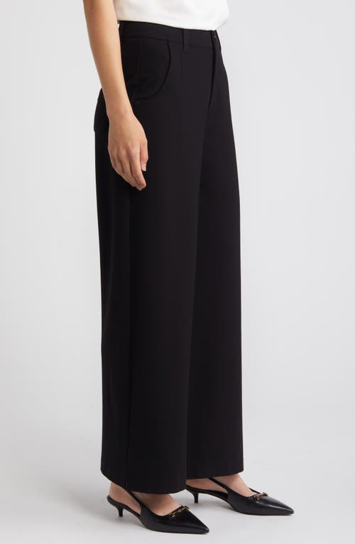 Wit & Wisdom Whitney 'ab'solution Skyrise Flat Front Wide Leg Pants In Black