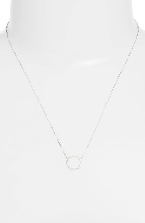 Pavé Circle Pendant Necklace in Silver