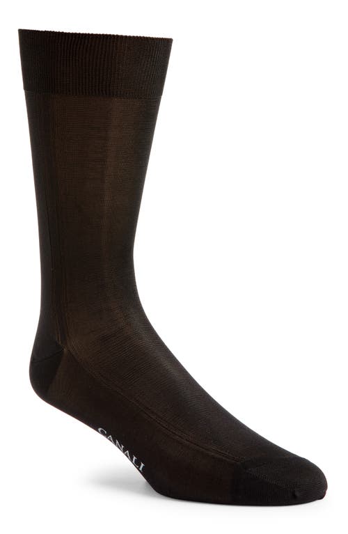 Canali Formal Silk Dress Socks in Black at Nordstrom, Size Medium