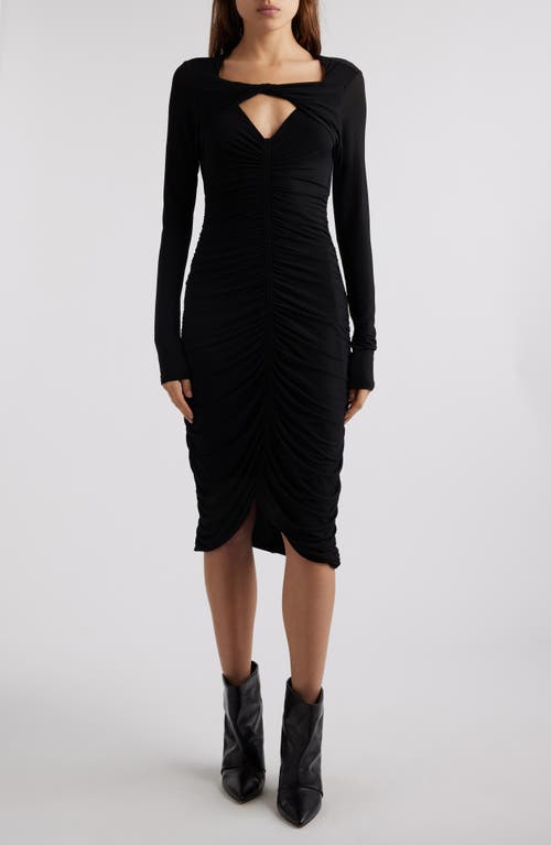 Isabel Marant Volgane Cutout Detail Long Sleeve Midi Dress Black at Nordstrom, Us