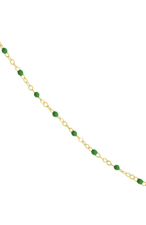 Central Park Enamel Station Chain Necklace In Green