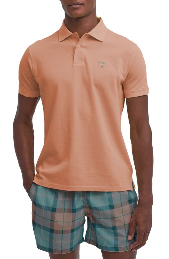 Shop Barbour Lightweight Sports Piqué Polo In Coral Sands
