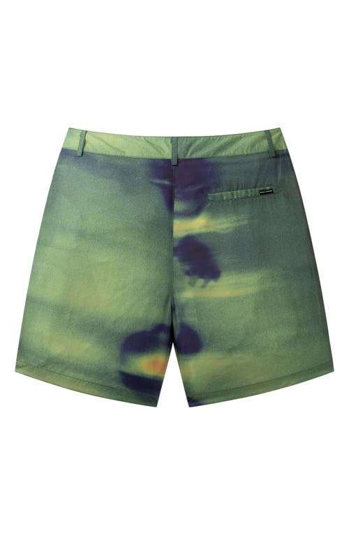 Shop Daily Paper Yaro Hazy Nylon Shorts In Green Multi