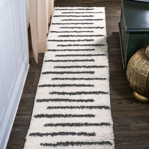 JONATHAN Y JONATHAN Y ALARO BERBER STRIPE SHAG AREA RUG 