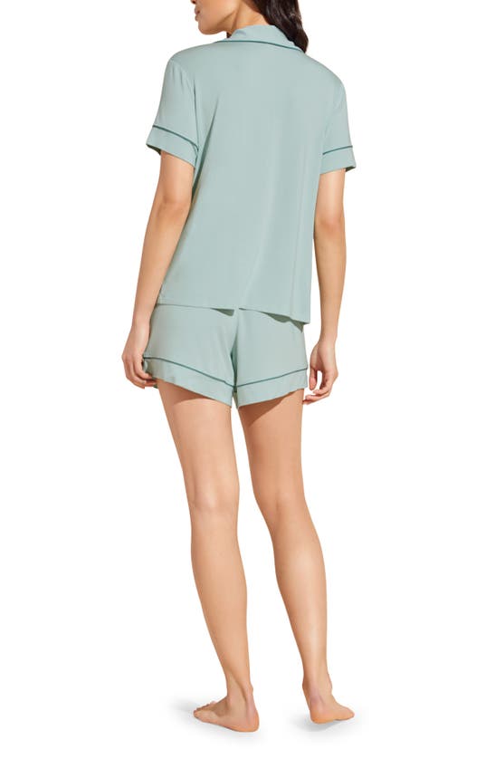 Shop Eberjey Gisele Relaxed Jersey Knit Short Pajamas In Surf Spray/ Agave