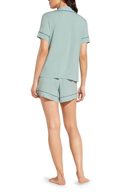 Shop Eberjey Gisele Relaxed Jersey Knit Short Pajamas In Surf Spray/agave