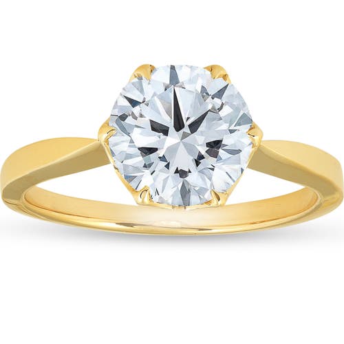 BLISS DIAMOND BLISS DIAMOND 1 1/2 CT SOLITAIRE DIAMOND MICRO PRONG ENGAGEMENT RING 14K YELLOW GOLD LAB GROWN 