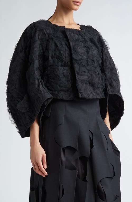 Comme des Garçons Gathered Tulle Top Black at Nordstrom,