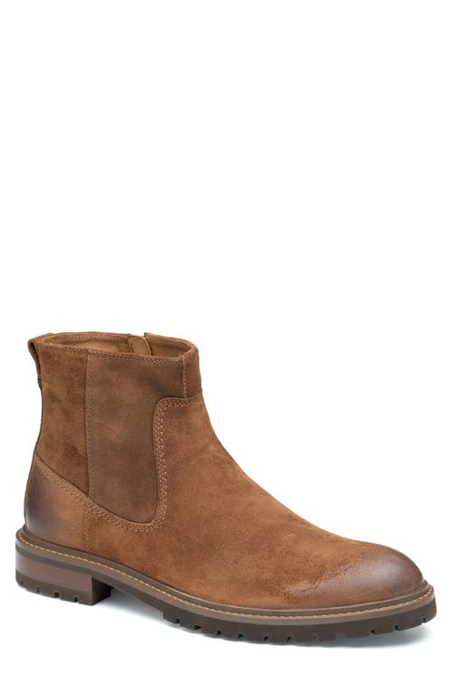 Shop Johnston & Murphy Barret Zip Boot In Brown Waxed Suede