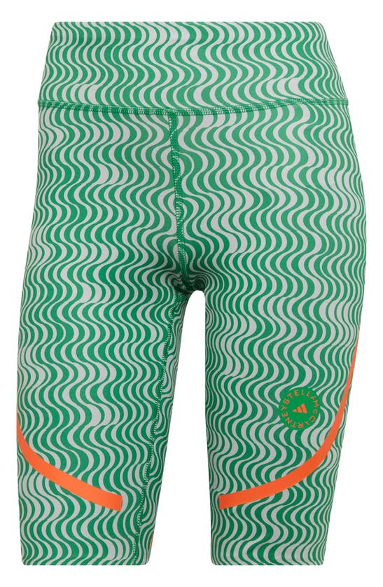 Adidas By Stella Mccartney True Purpose Training Bike Shorts In Green/ Clear Onix