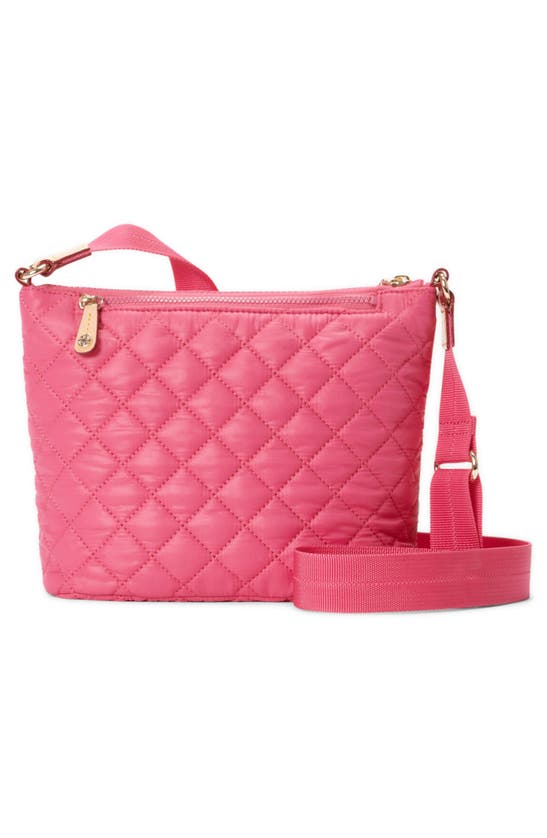 Shop Mz Wallace Metro Scout Deluxe Quilted Nylon Crossbody Bag In Zinnia