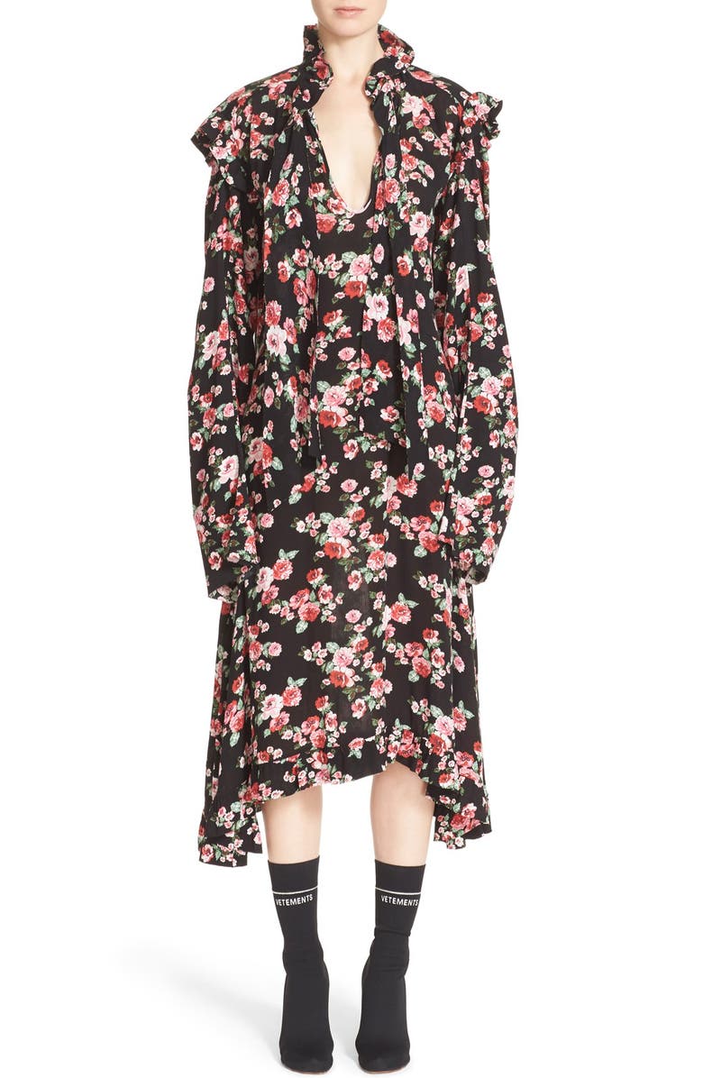 Vetements Floral Print Midi Dress | Nordstrom