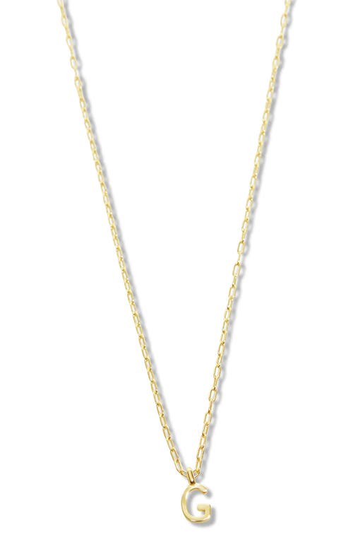 Argento Vivo Sterling Silver Initial Pendant Sterling Silver Paper Clip Chain Necklace In Gold - G