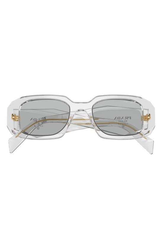 Shop Prada 51mm Rectangular Sunglasses In Clear