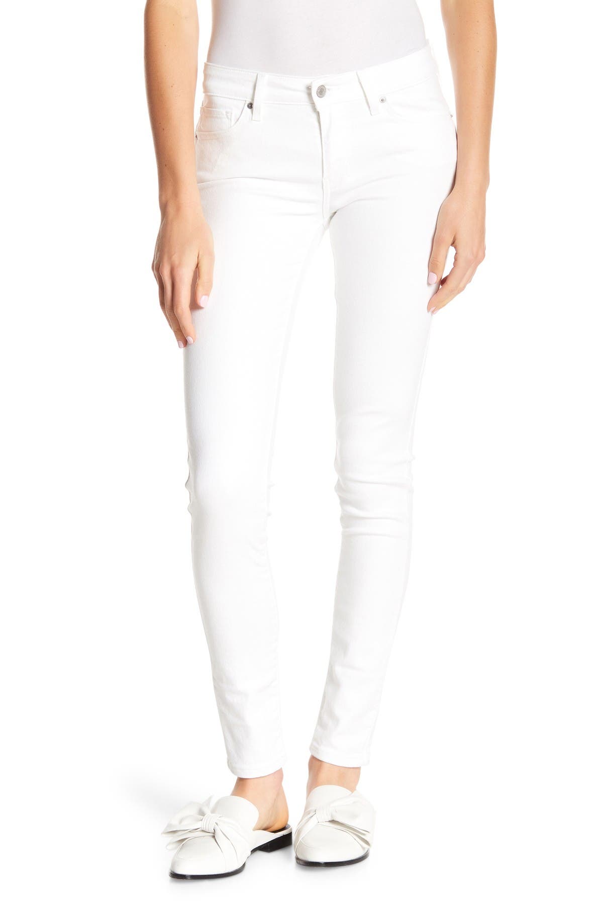 levi's 711 skinny ankle jeans white