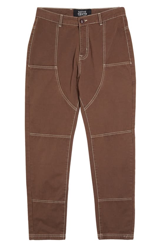 Shop Native Youth Carpenter Trousers In Brown