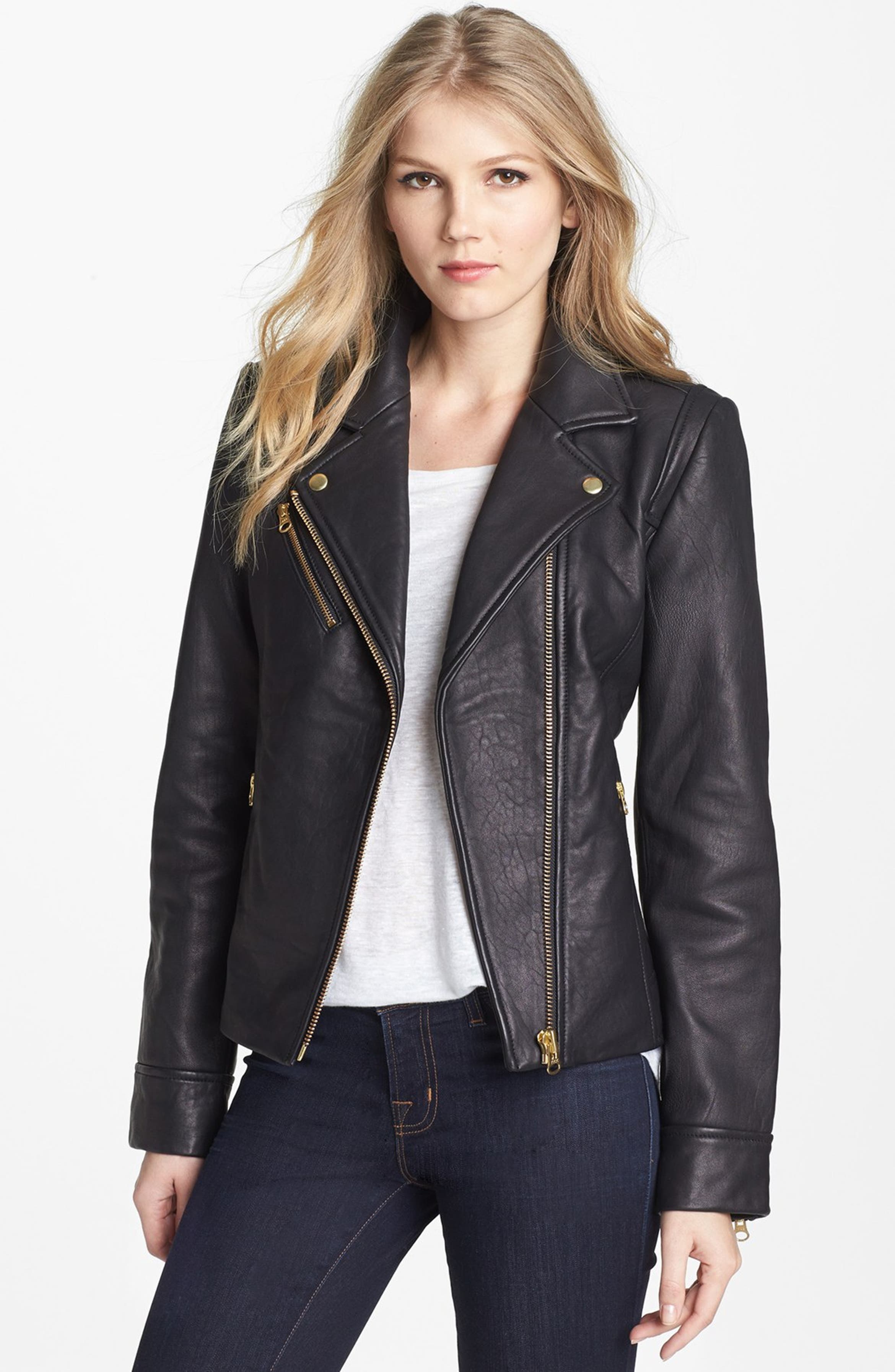 Truth & Pride Leather Moto Jacket & Parker Dress | Nordstrom