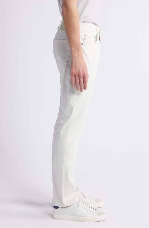 Shop Ag Everett Sueded Stretch Sateen Slim Straight Leg Pants In Coconut Milk