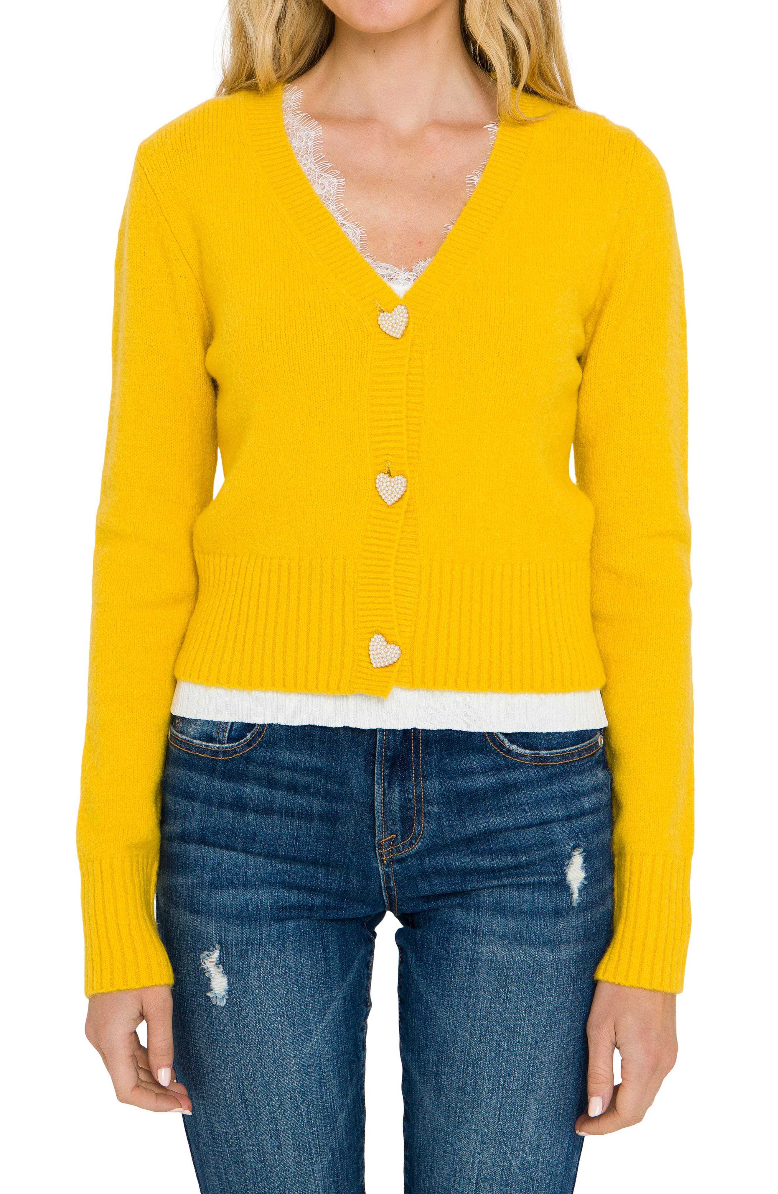 ladies mustard cardigan