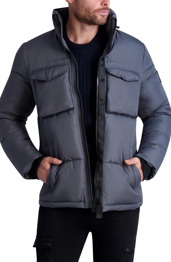 Karl Lagerfeld Quilted Jacket In Grey