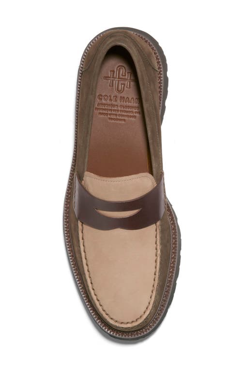 Shop Cole Haan American Classics Penny Loafer In Ch Deep Olive/ch Dark Latte