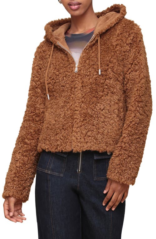 Avec Les Filles Faux Fur Hooded Jacket In Brown