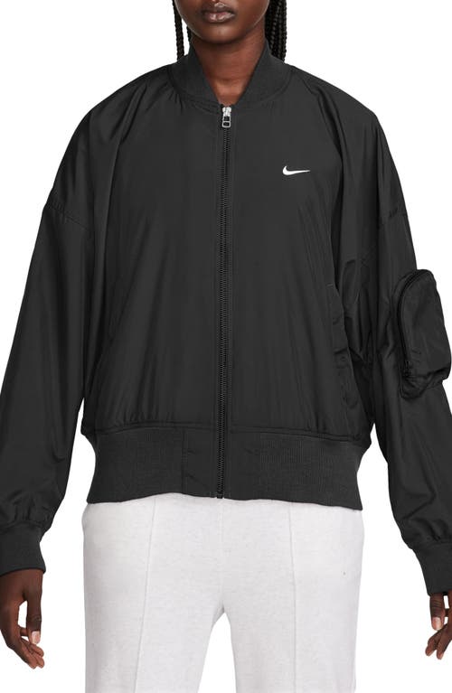 Sportswear Essentials Oversize Bomber Jacket in Black/White