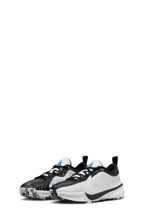 Nike Boys Freak 5 In White/ White/ Black/ Blue