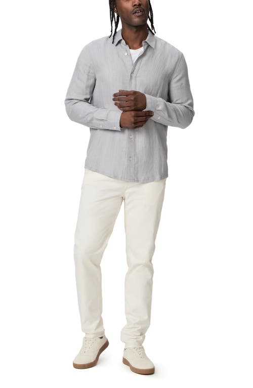 Paige Peters Stripe Linen Blend Button-up Shirt In Moonlit Grey