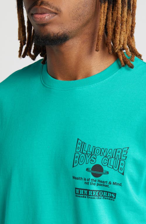 Shop Billionaire Boys Club Whim Records Cotton Graphic T-shirt In Sea Green