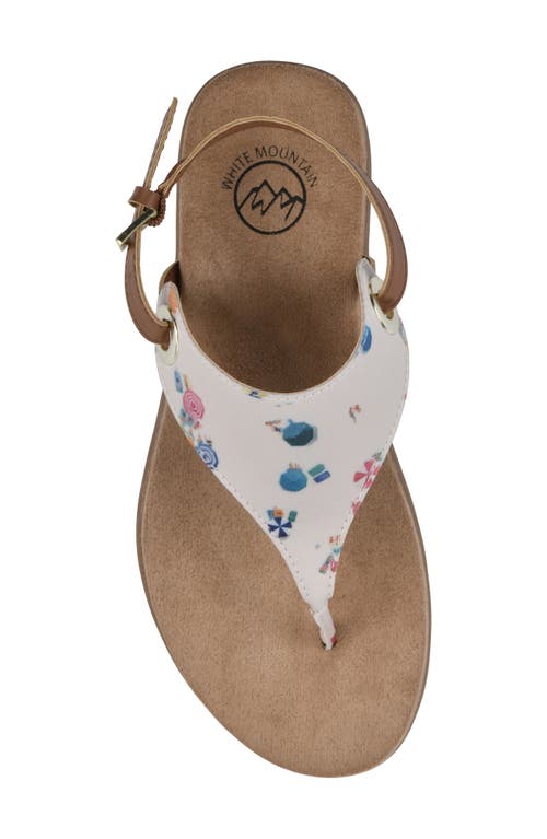 Shop White Mountain Footwear London T-strap Sandal In Cream/multi/fabric